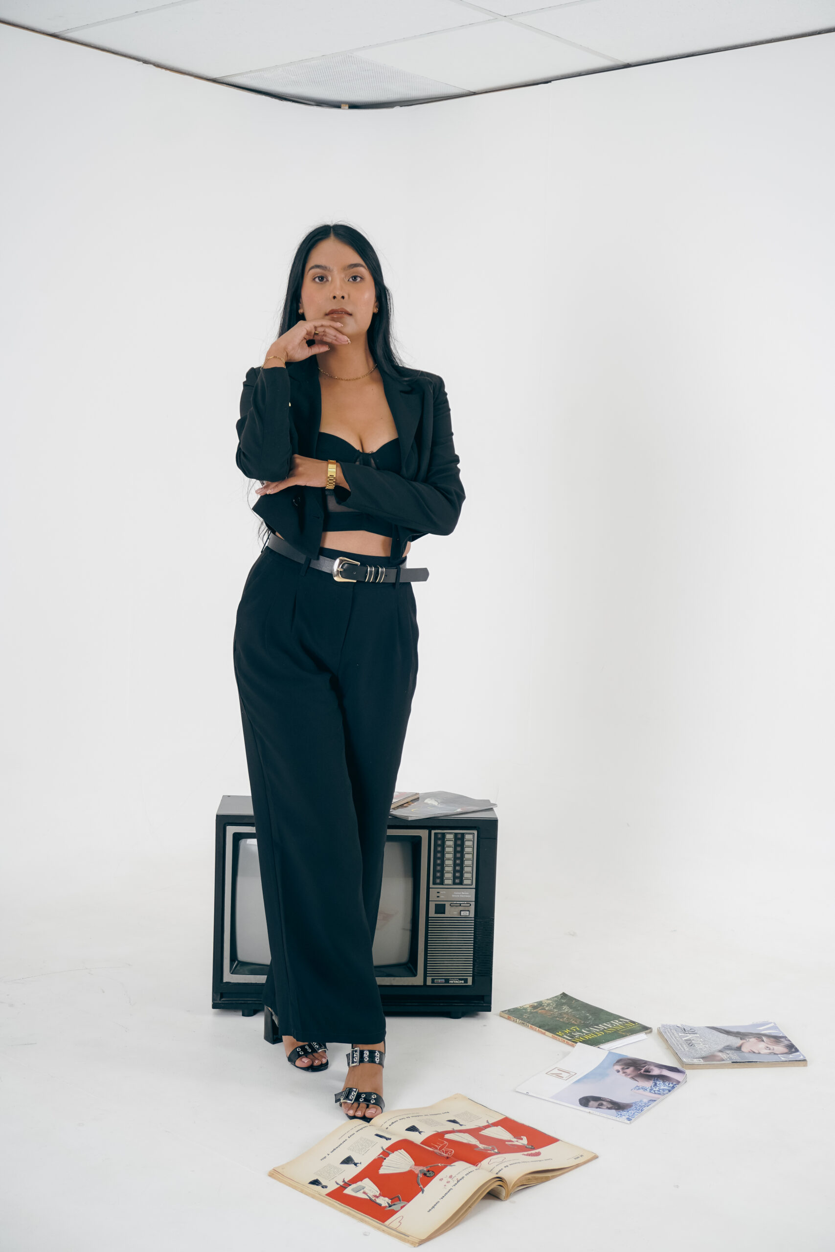 Model Karina Araujo in a shoot for the New Face agency