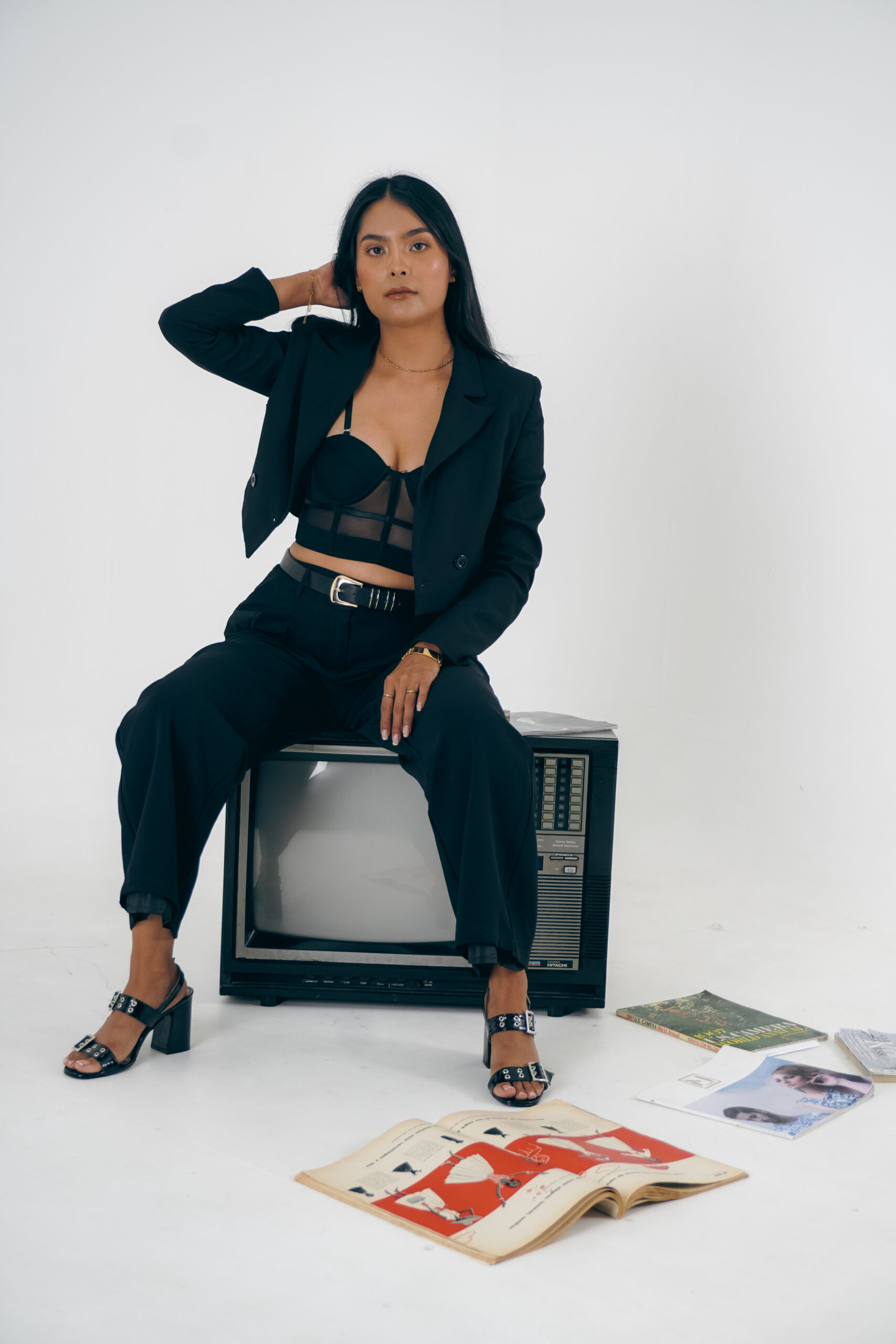 Model Karina Araujo in a shoot for the New Face agency