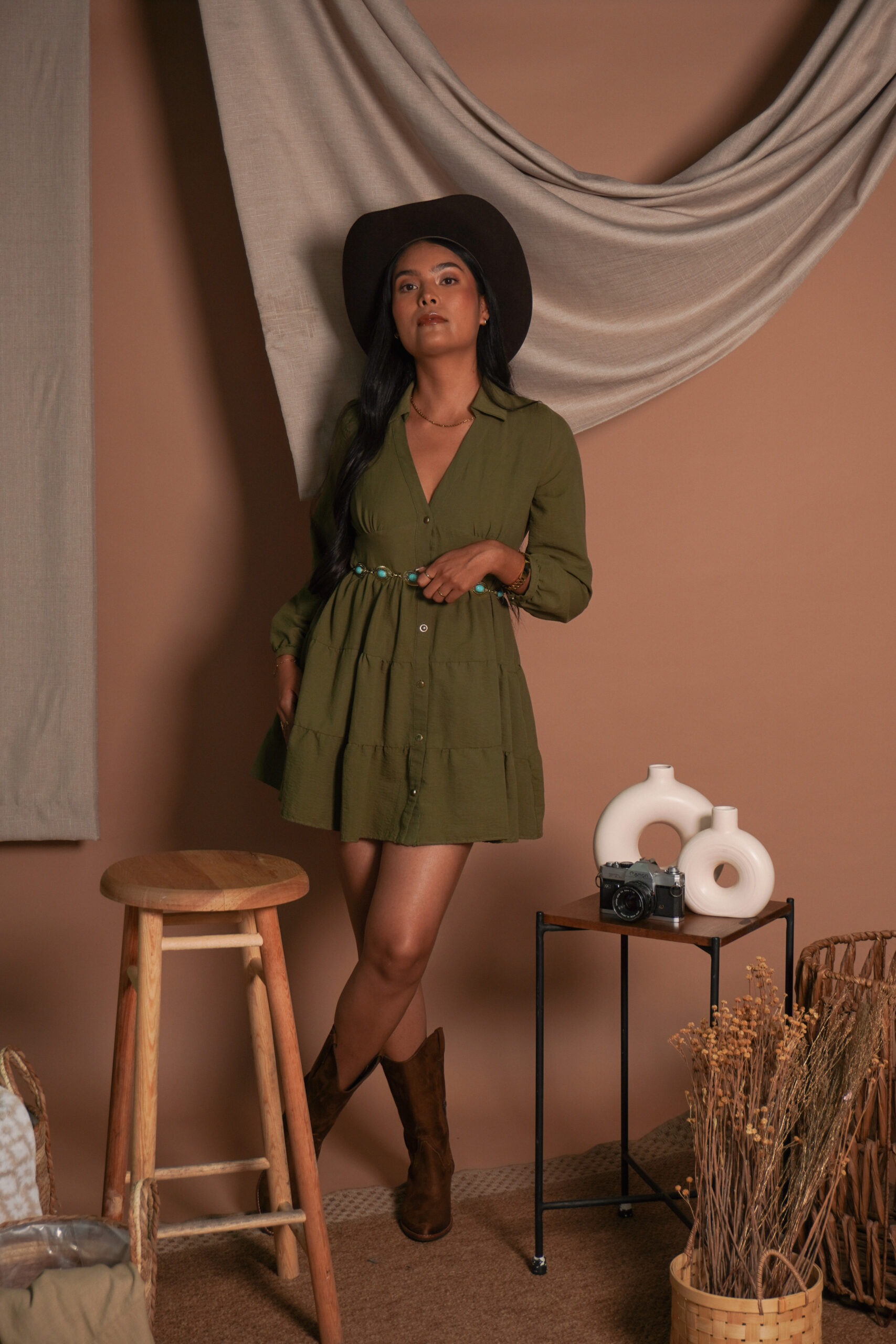 Model Karina Araujo in a shoot for the New Face agency